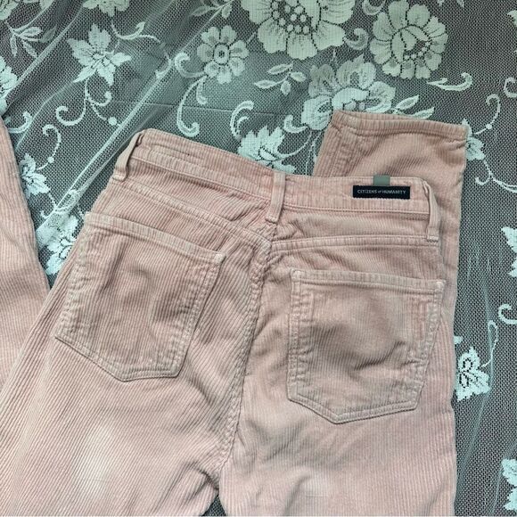 Citizens Of Humanity High Rise Corduroy Slim Ankle Jeans in Pink Mist Sz 25 - Picture 11 of 15